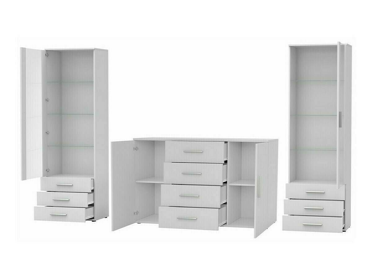 Komplet za dnevno sobo Tornola 112 (Bela + Sijaj bela)