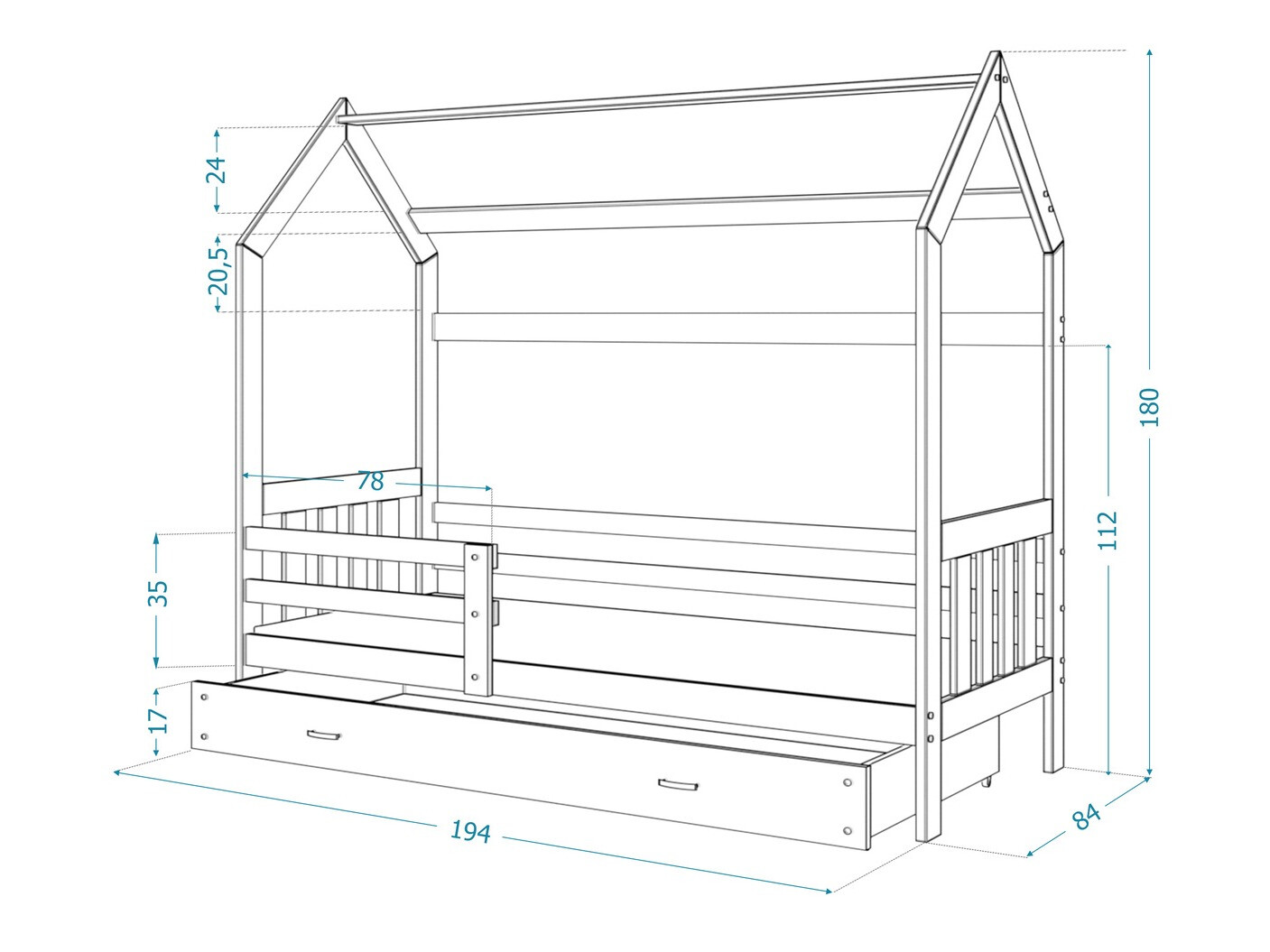 Postelja Aurora 123 (Bela)