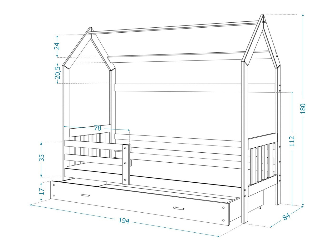 Postelja Aurora 123 (Bela)