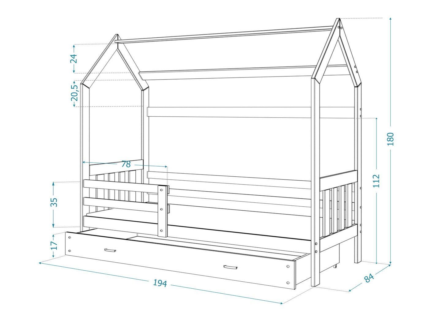 Postelja Aurora 123 (Bor)