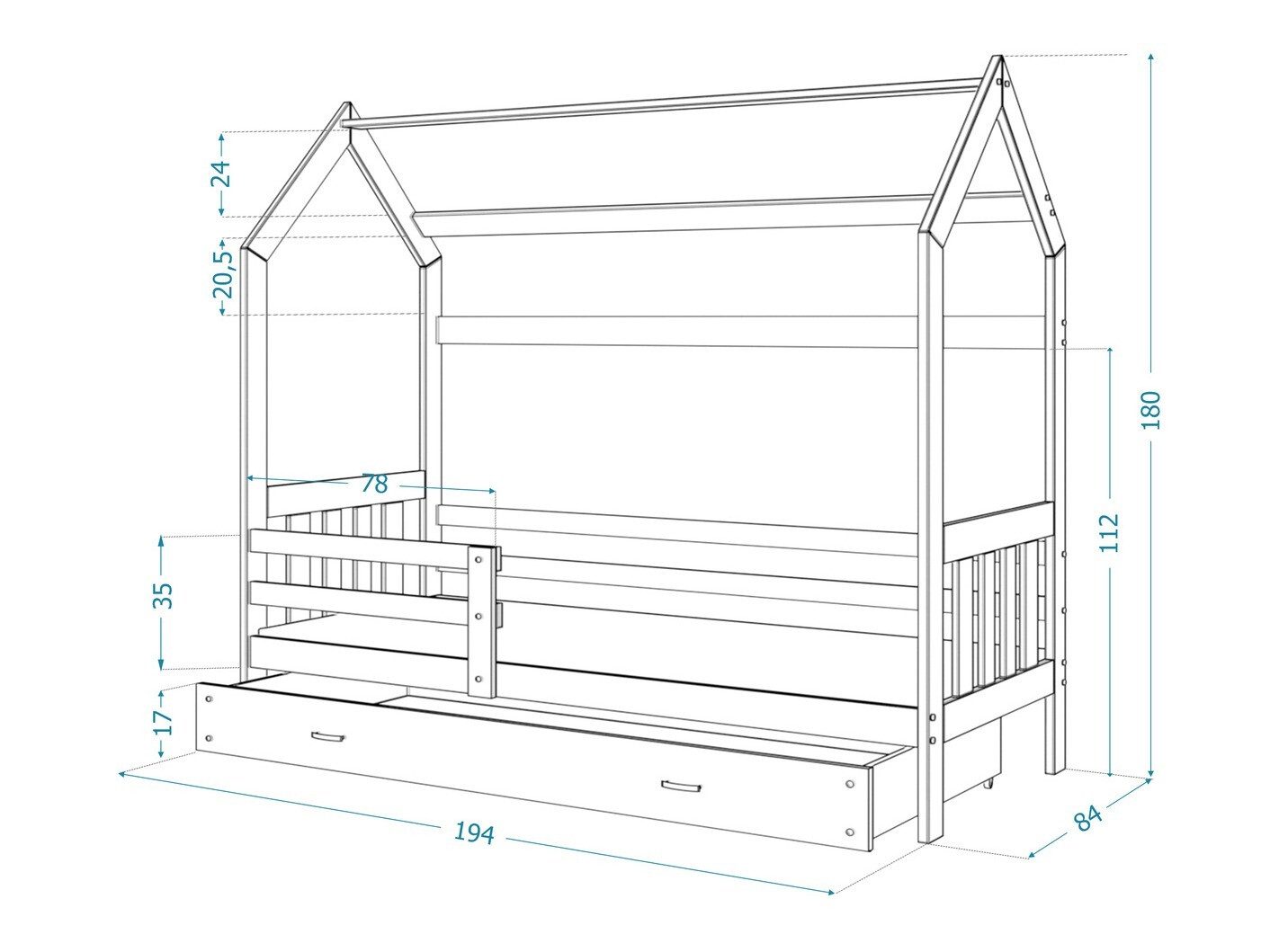 Postelja Aurora 123 (Siva)