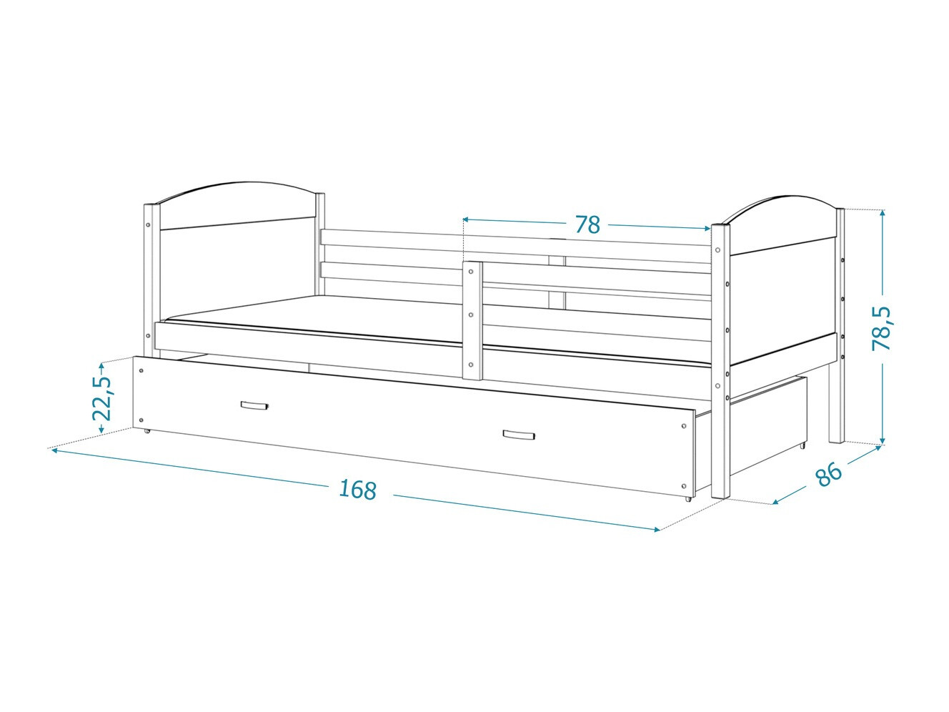 Postelja Aurora 127 (Bor)