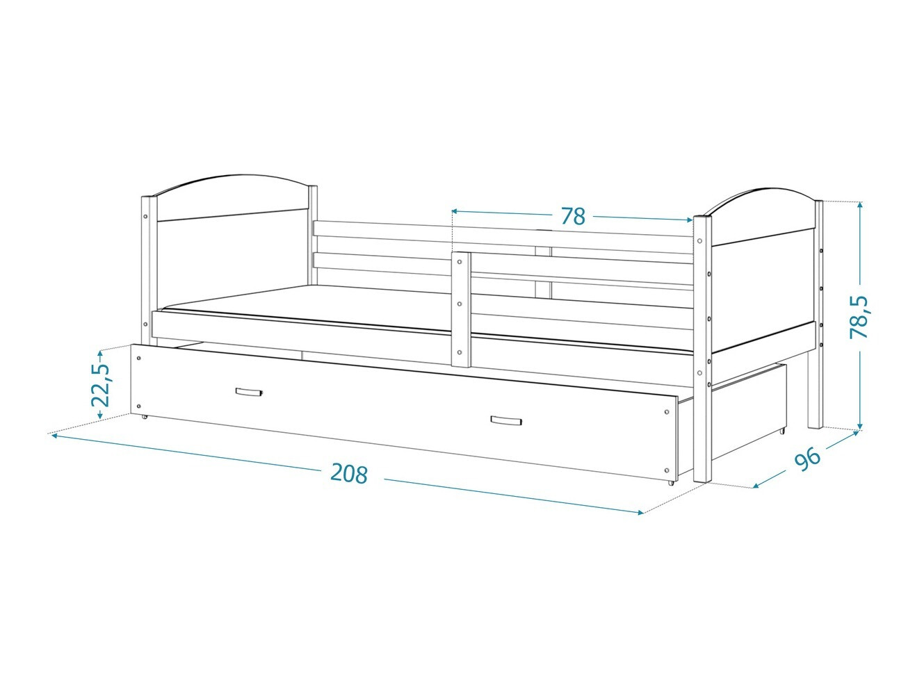 Postelja Aurora 129 (Bela)