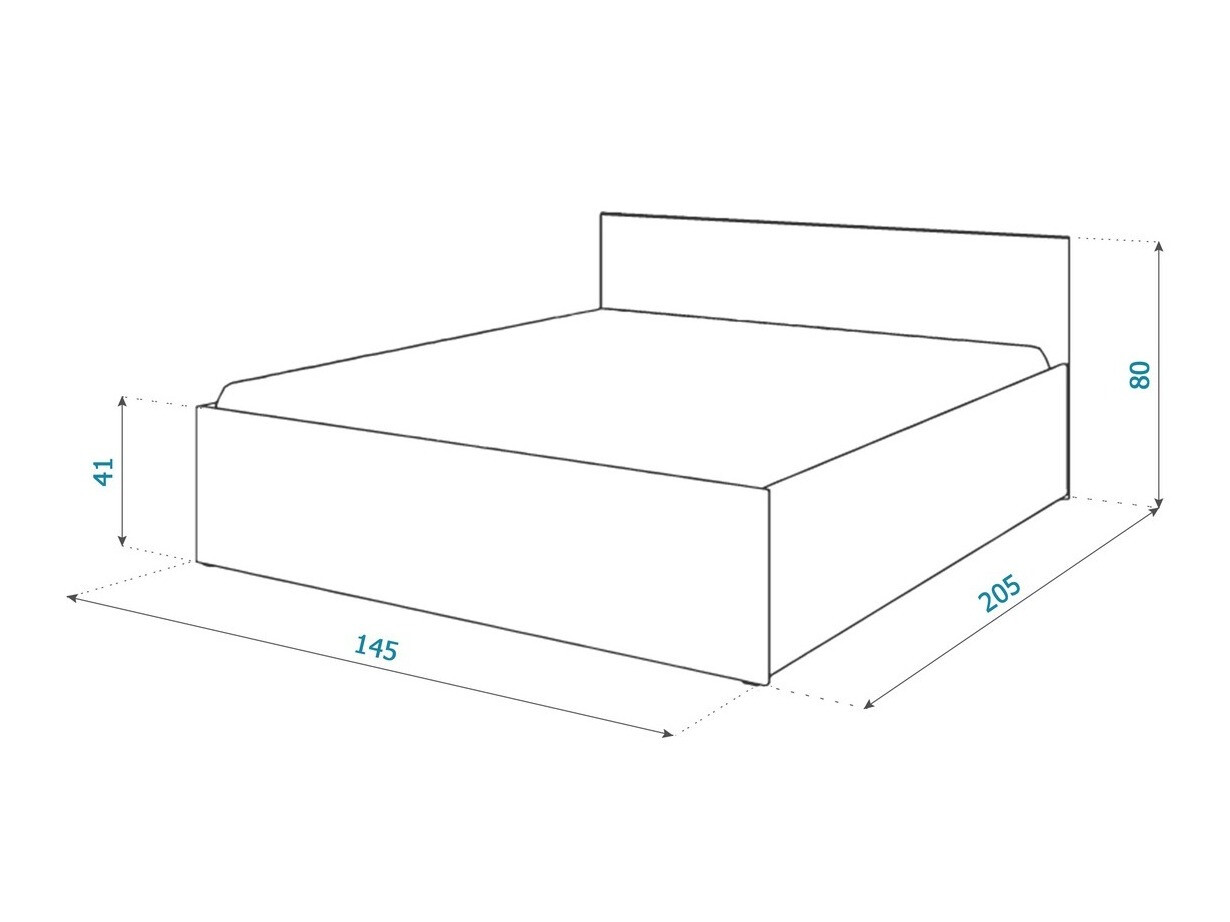 Postelja Aurora 145 (Bela + Siva)