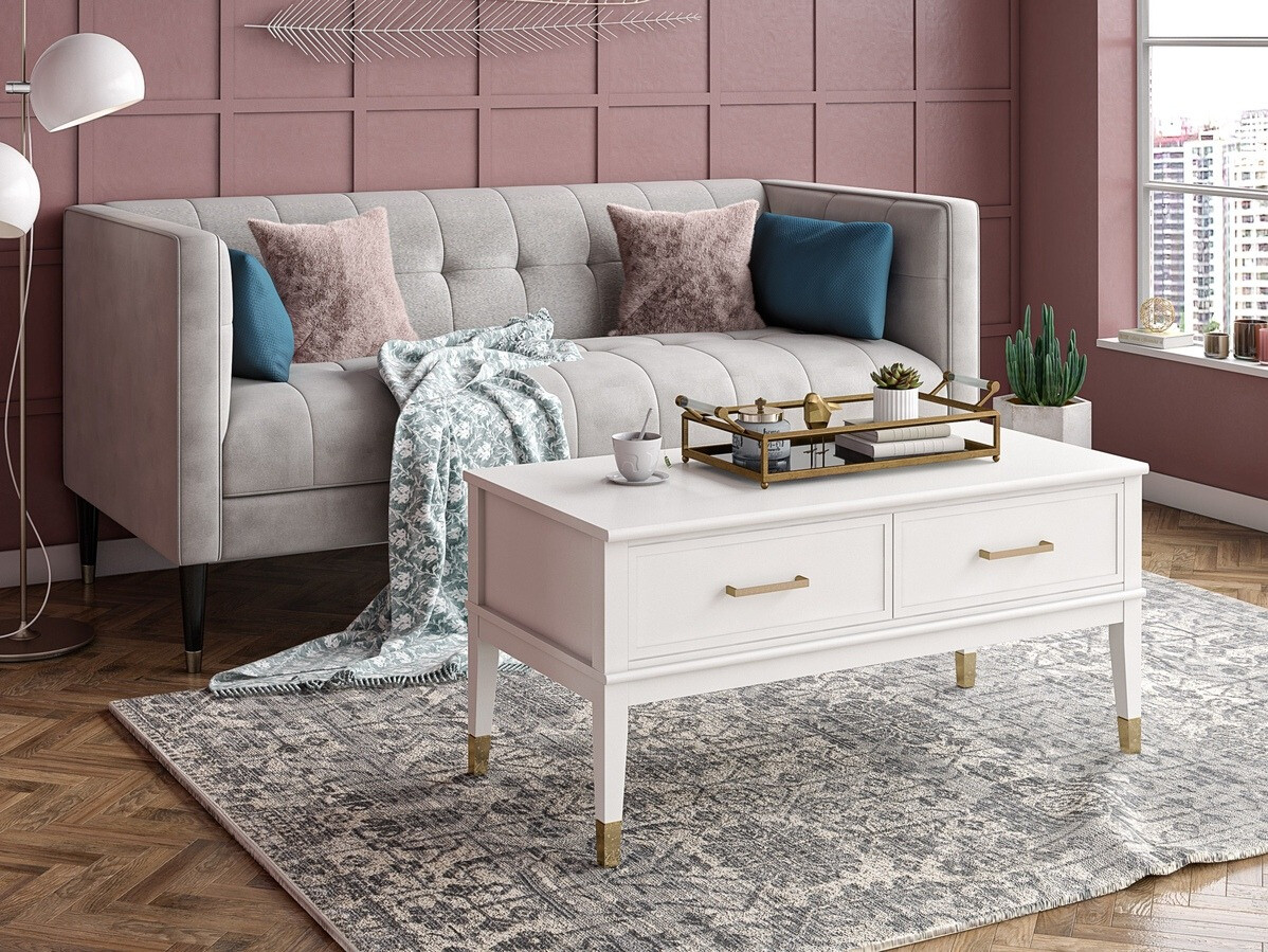 Raztegljiva klubska mizica CosmoLiving by Cosmopolitan Belromu 105 (Bela)