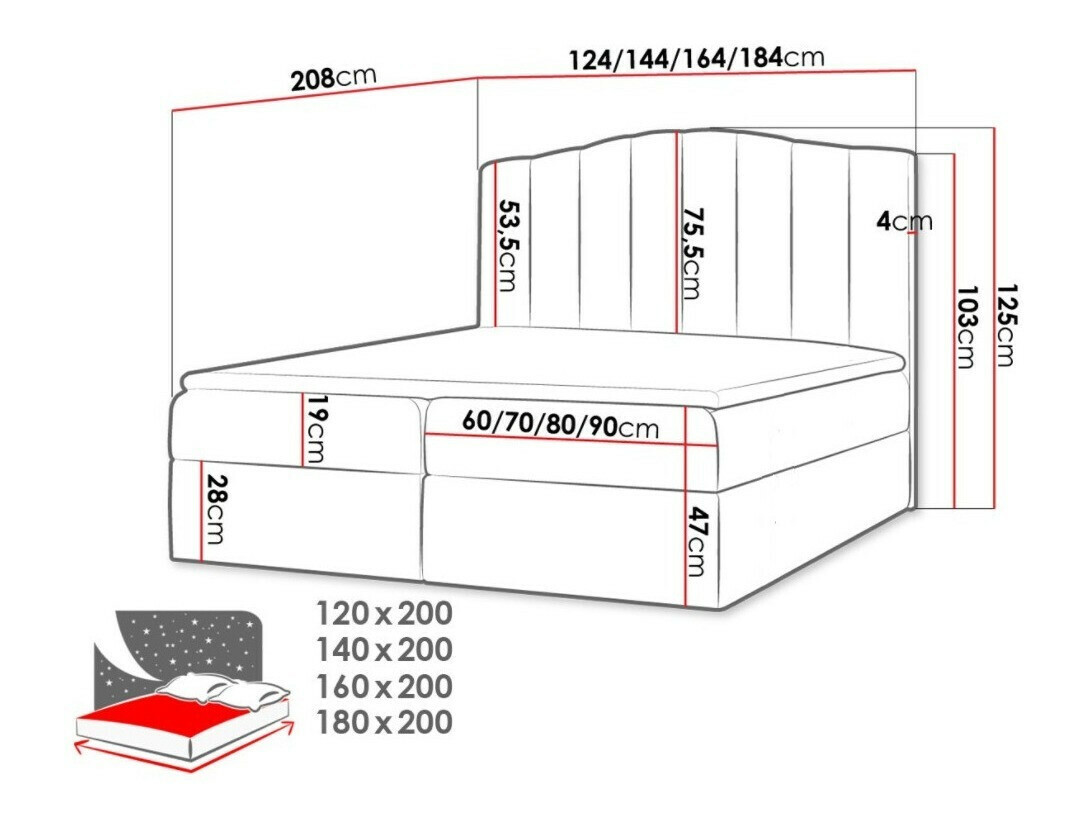 Boxspring postelja Baltimore 153 (Casablanca 2314)