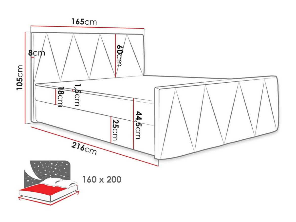 Boxspring postelja Memphis 119 (Rico 23)