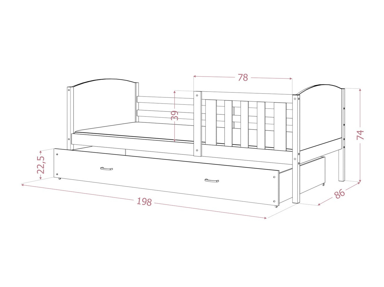 Postelja Aurora 131 (Siva)