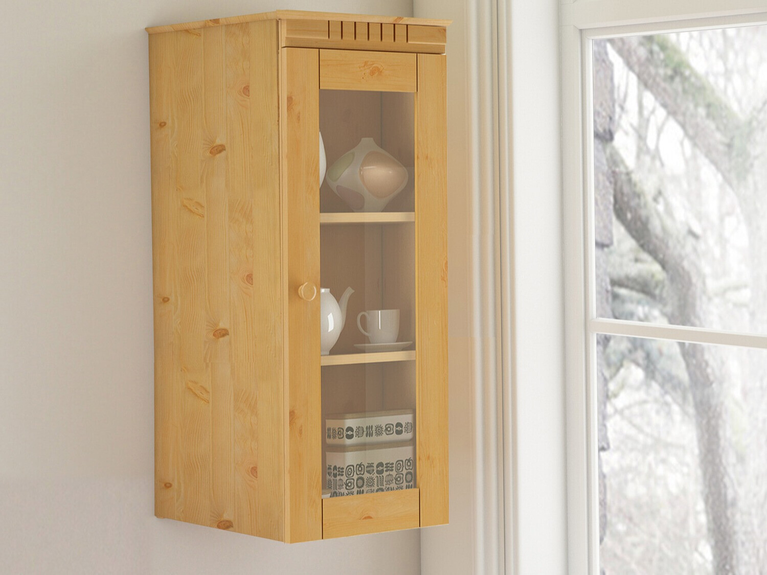 Stenska polica Elbelba 104 (Svetlo rjava)