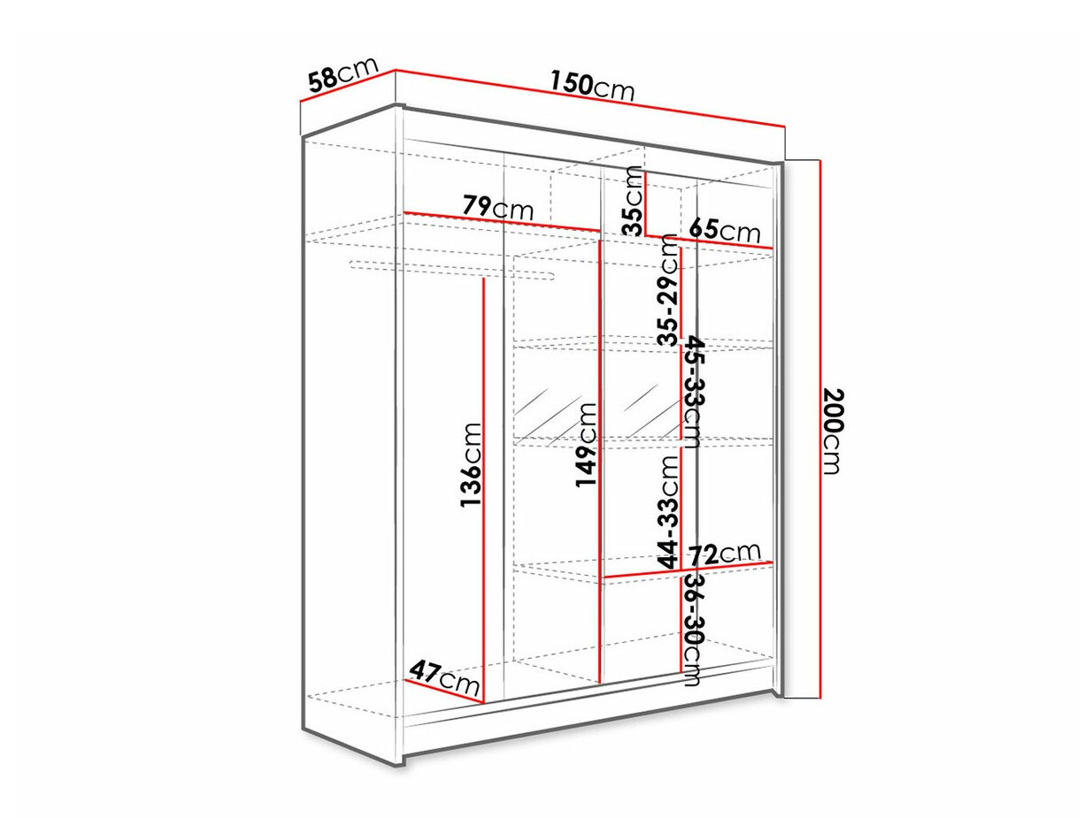 Garderobna omara Closico 141 (Bela + Artisan hrast)