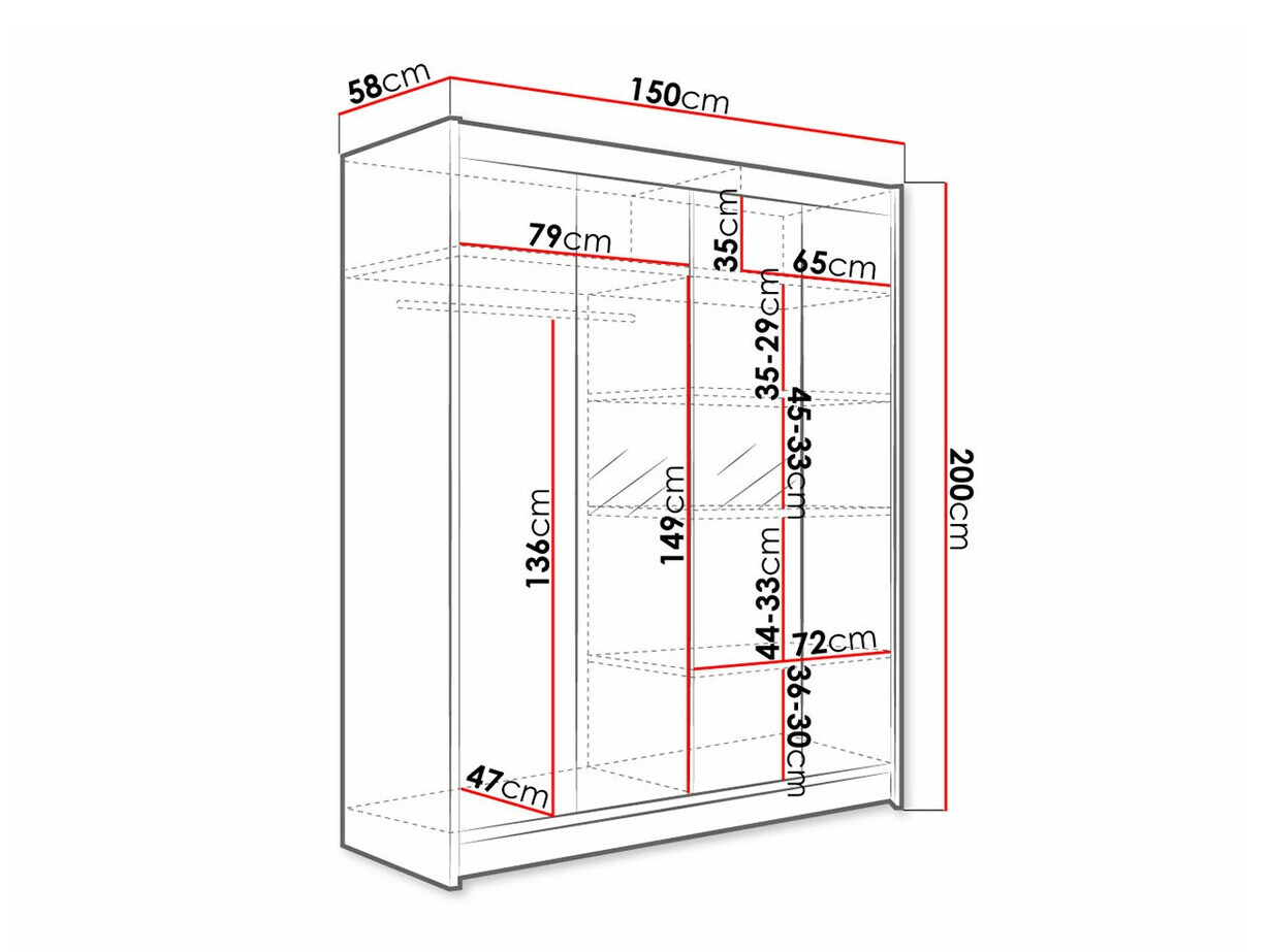 Garderobna omara Closico Vastor II (Črna + Artisan hrast)