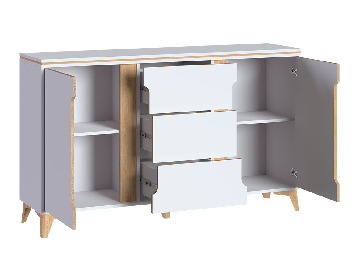 Komoda Ogden H103 (Bela + Svetel les)