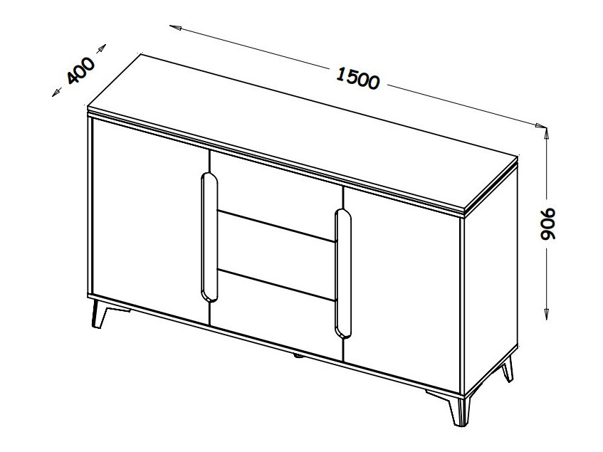 Komoda Ogden H103 (Bela + Svetel les)