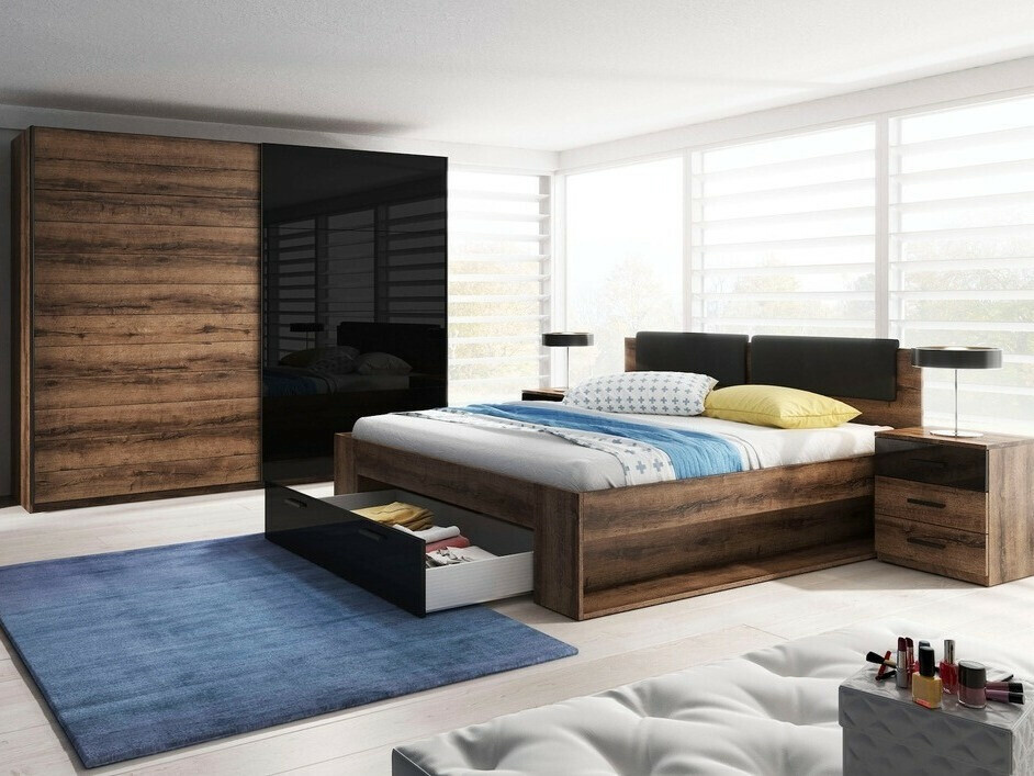 Nočna omarica Levruvu 107 (Monastery hrast + Črna)