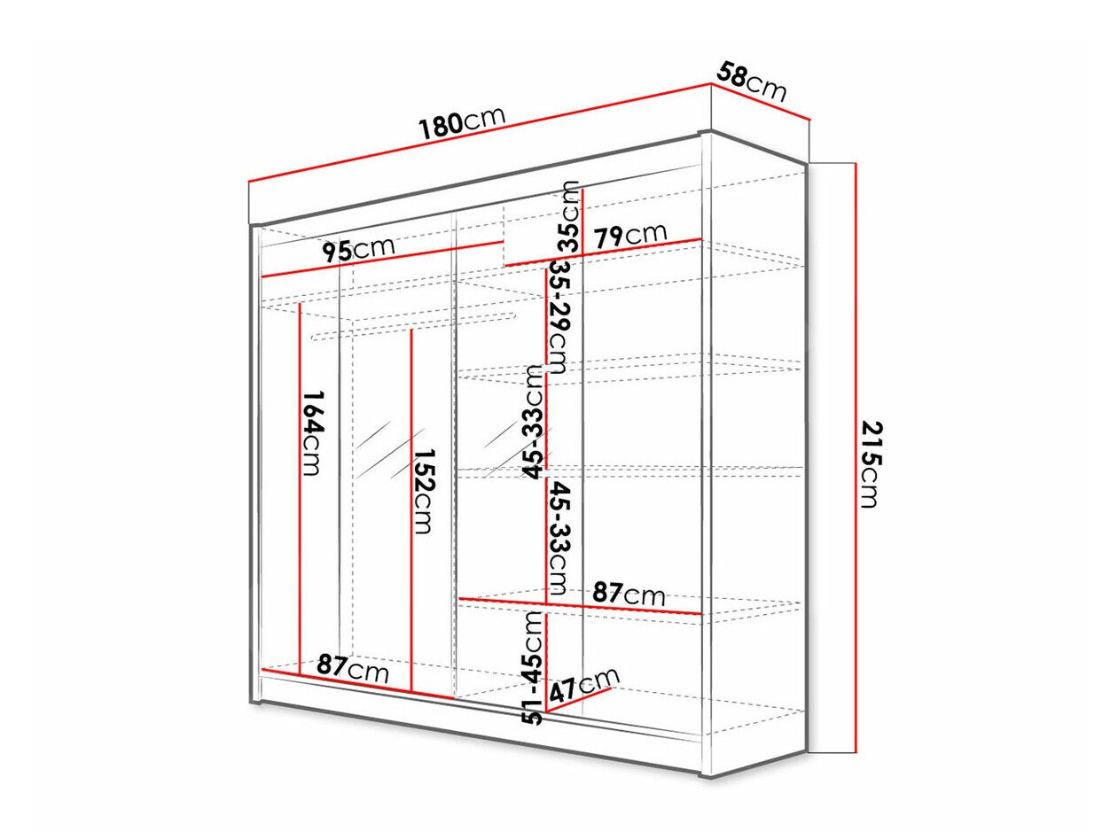 Garderobna omara Closico Cavaris II (Črna + Artisan hrast)