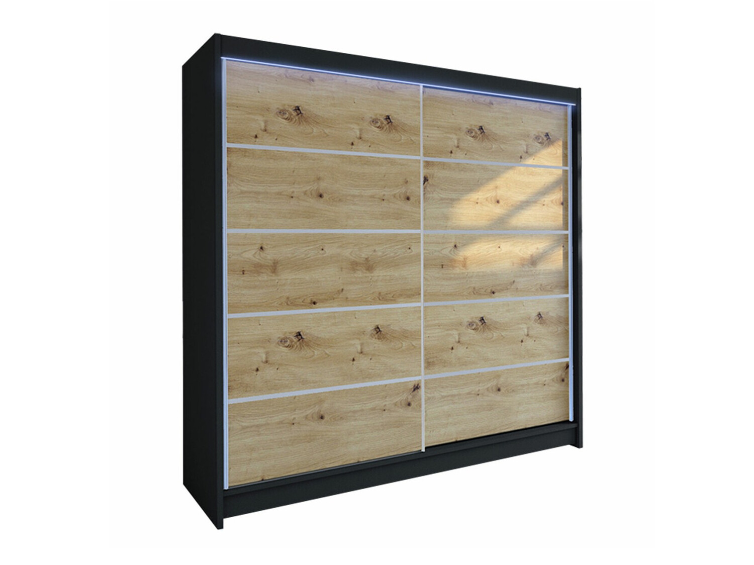 Garderobna omara Closico 153 (Črna + Artisan hrast)
