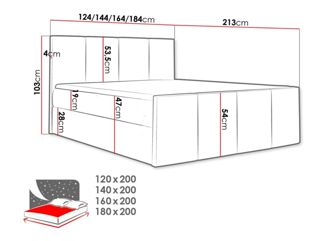 Boxspring postelja Ventus (Ikar 01)