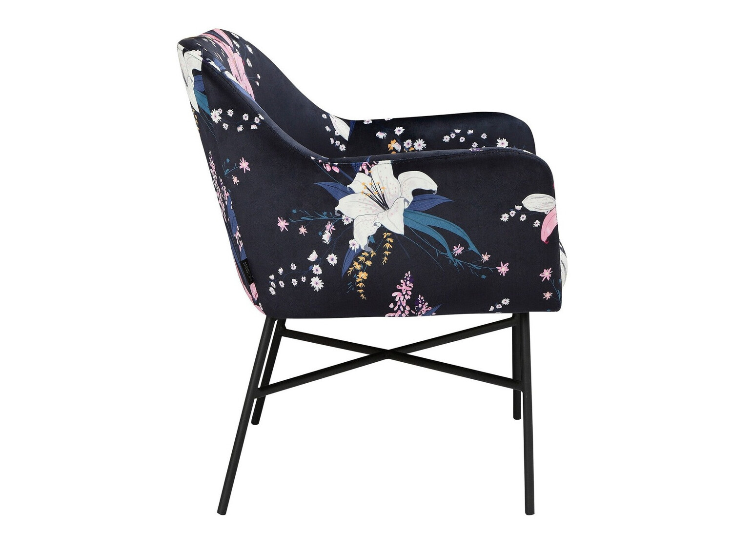 Fotelj Denton 140 (Cvetlični vzorec + Črna)
