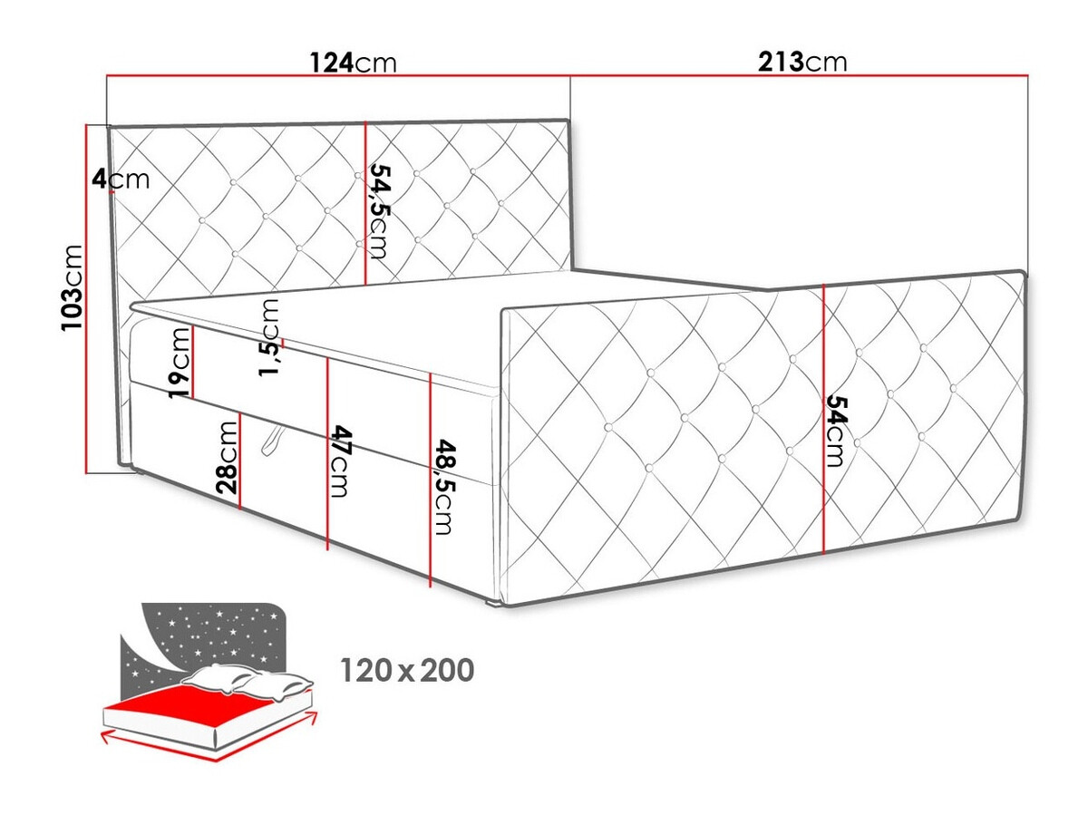 Boxspring postelja Baltimore 158 (Magic Velvet 2260)