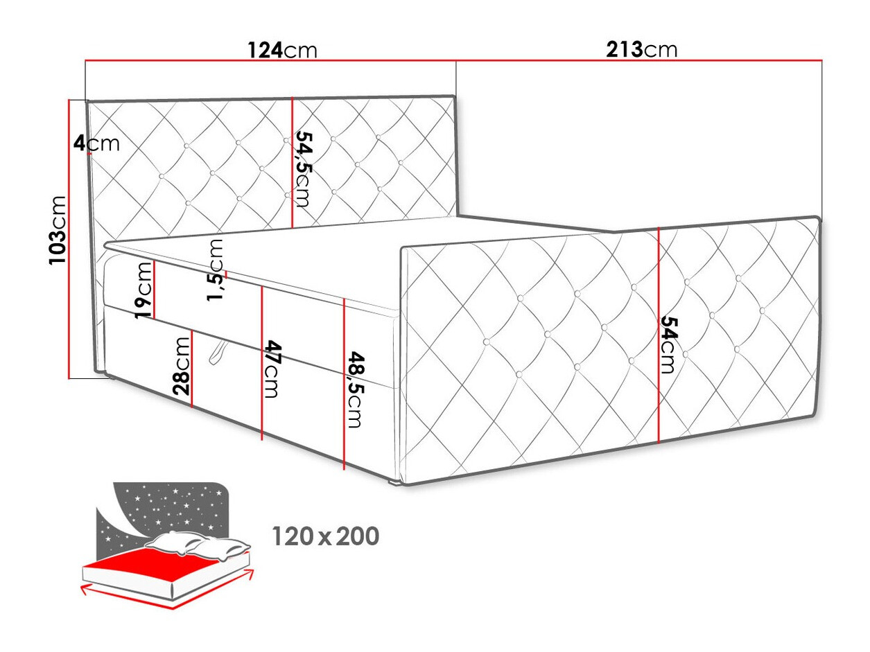 Boxspring postelja Carmen (Amor Velvet 4303)