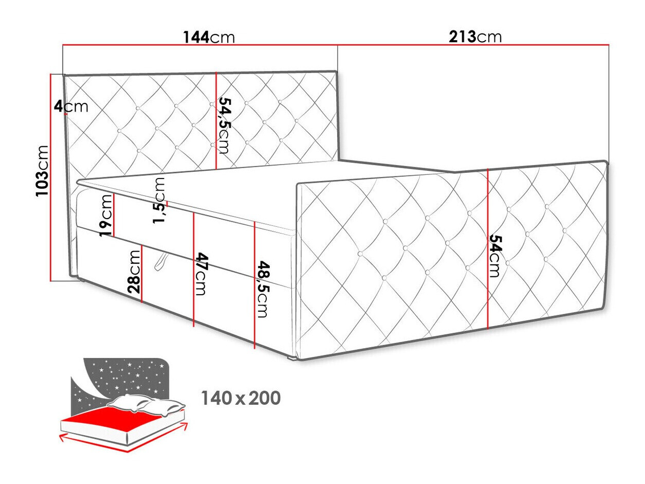 Boxspring postelja Carmen (Magic Velvet 2260)