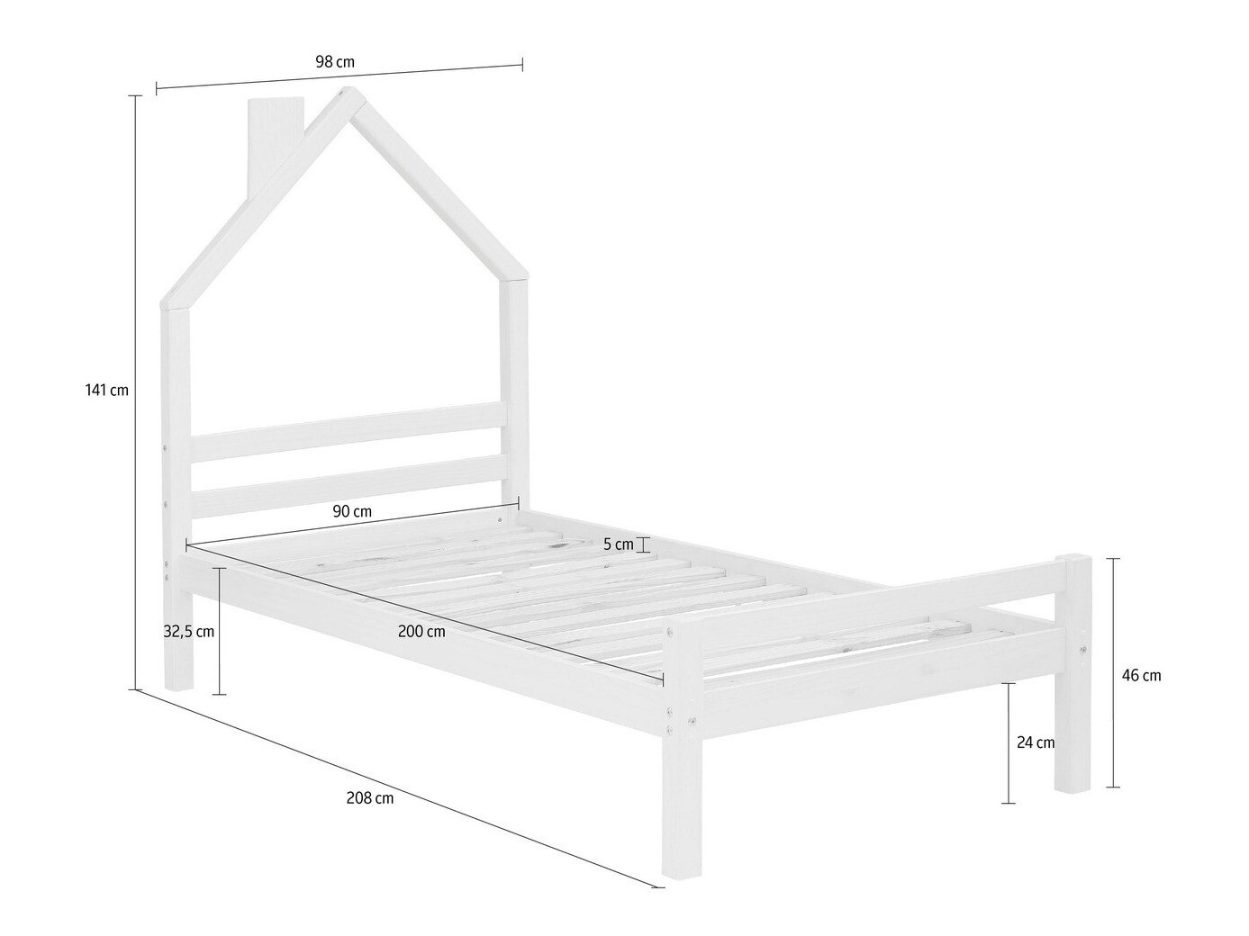 Postelja Ruvfiva 110 (Siva)