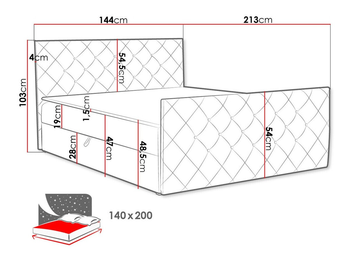 Boxspring postelja Carmen (Amor Velvet 4321)