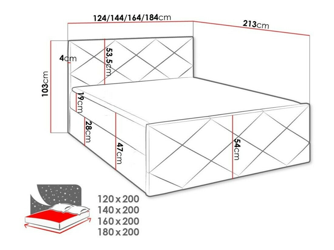 Boxspring postelja Mons (Kameleon 37)