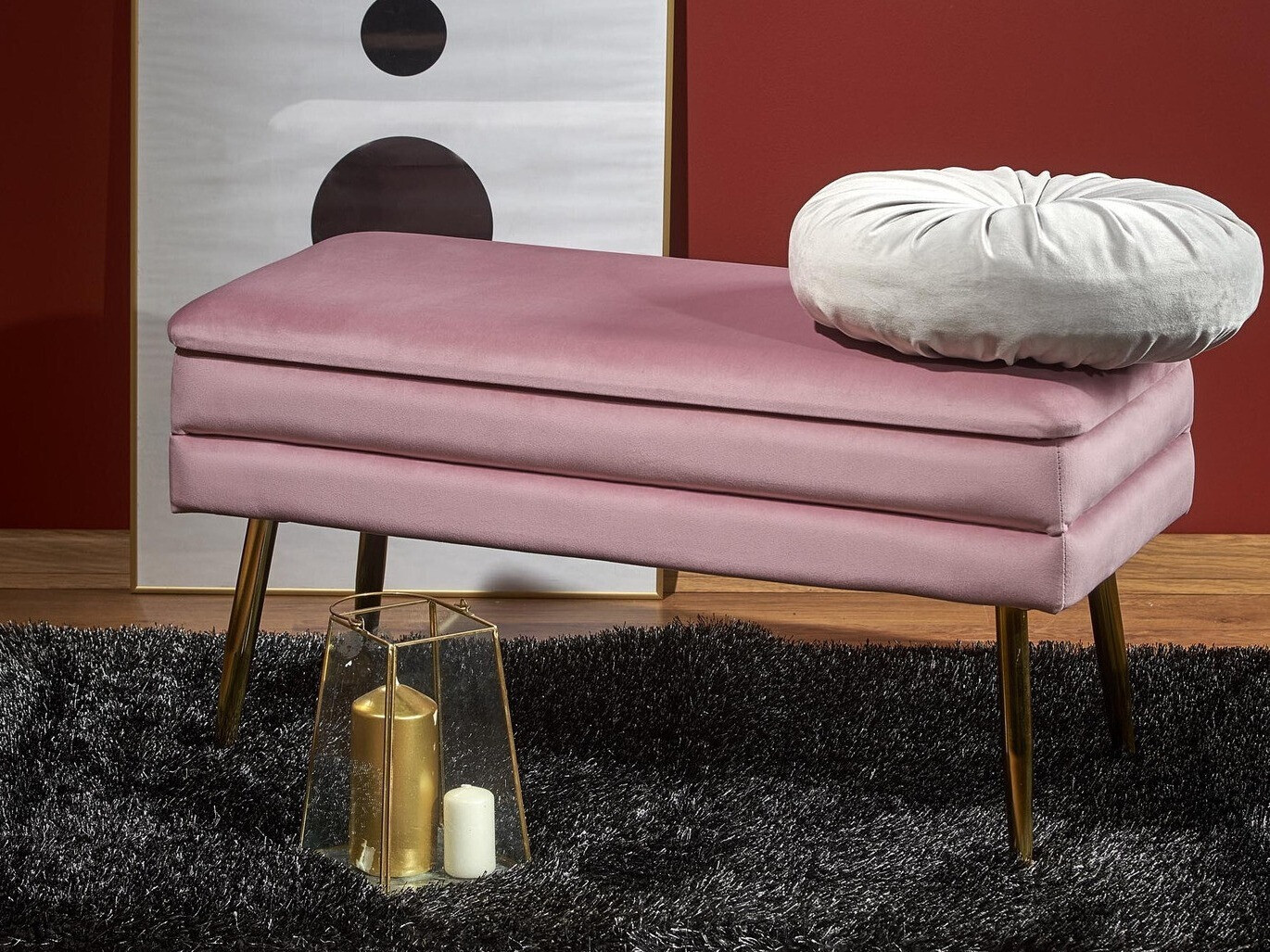 Klop z oblazinjenjem Houston 1255 (Roza + Zlata)