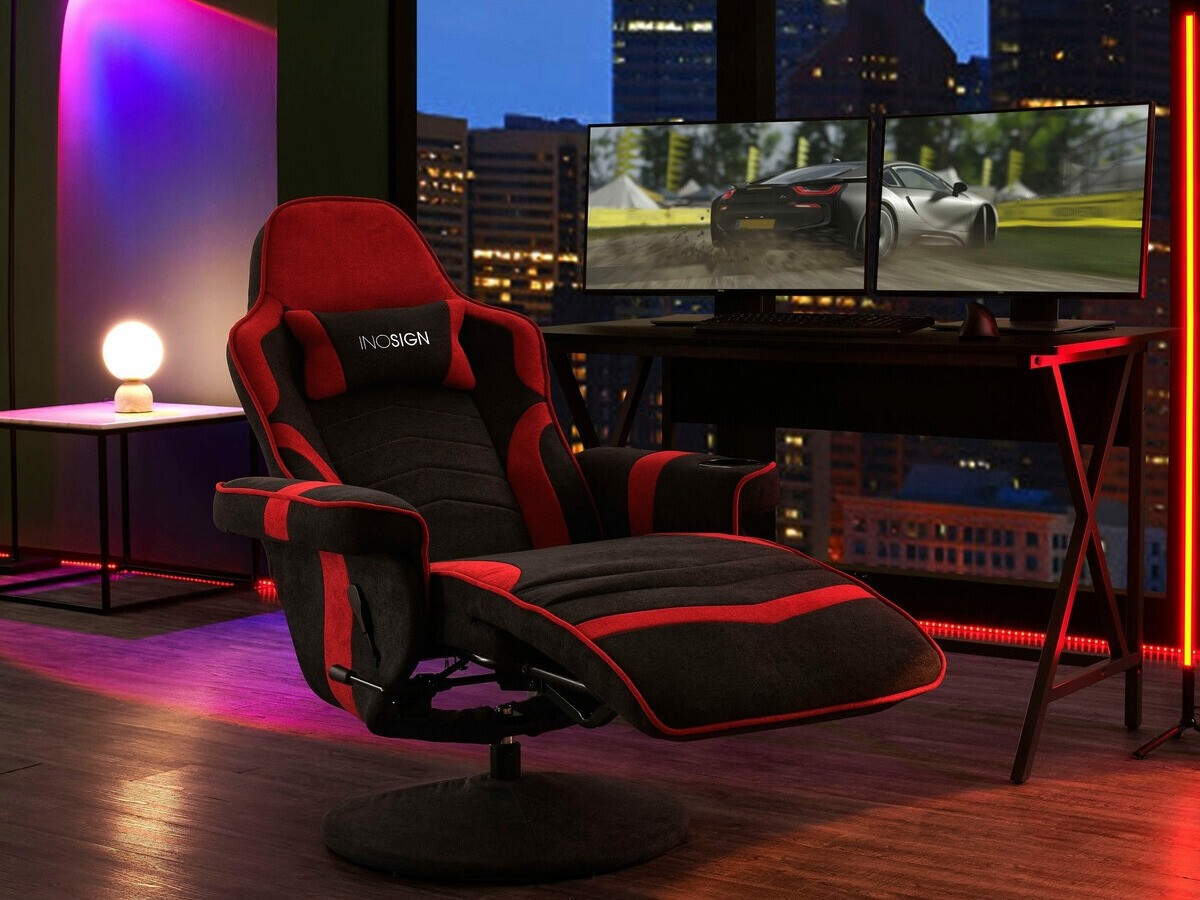 Gaming stol Denton 587 (Črna + Rdeča)