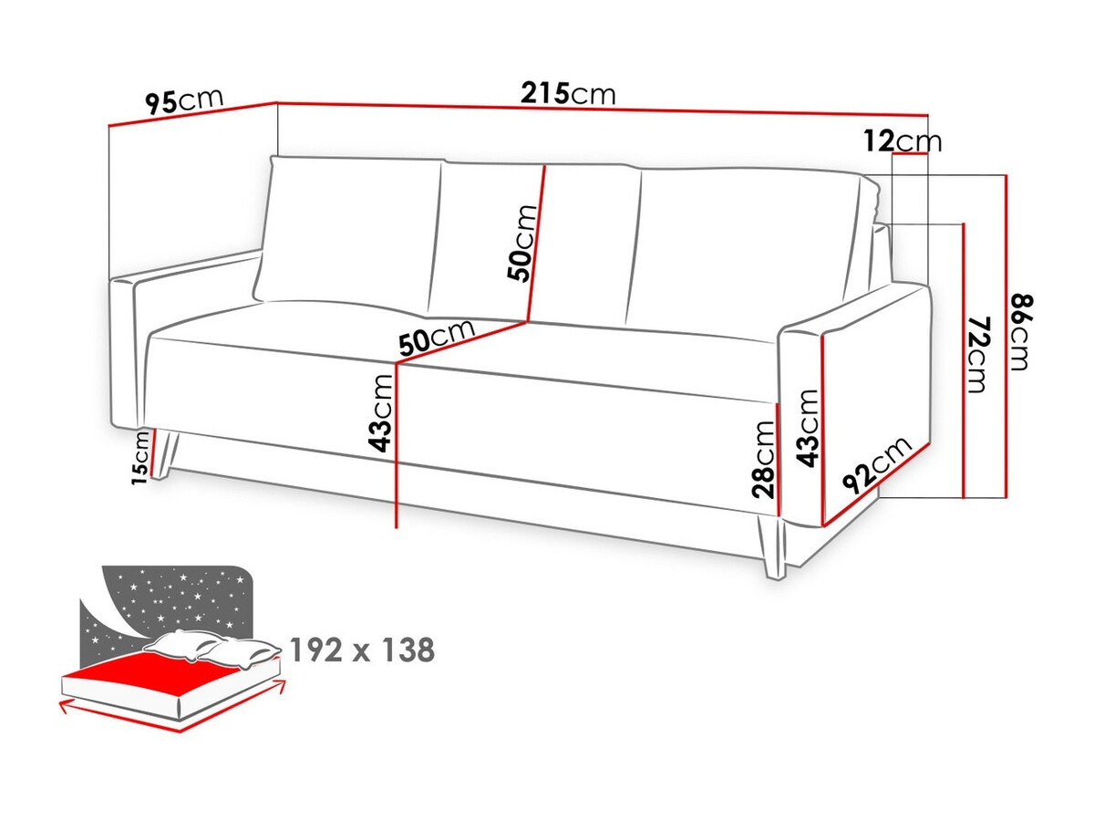 Raztegljiv kavč Delbene 101 (Moric 06)