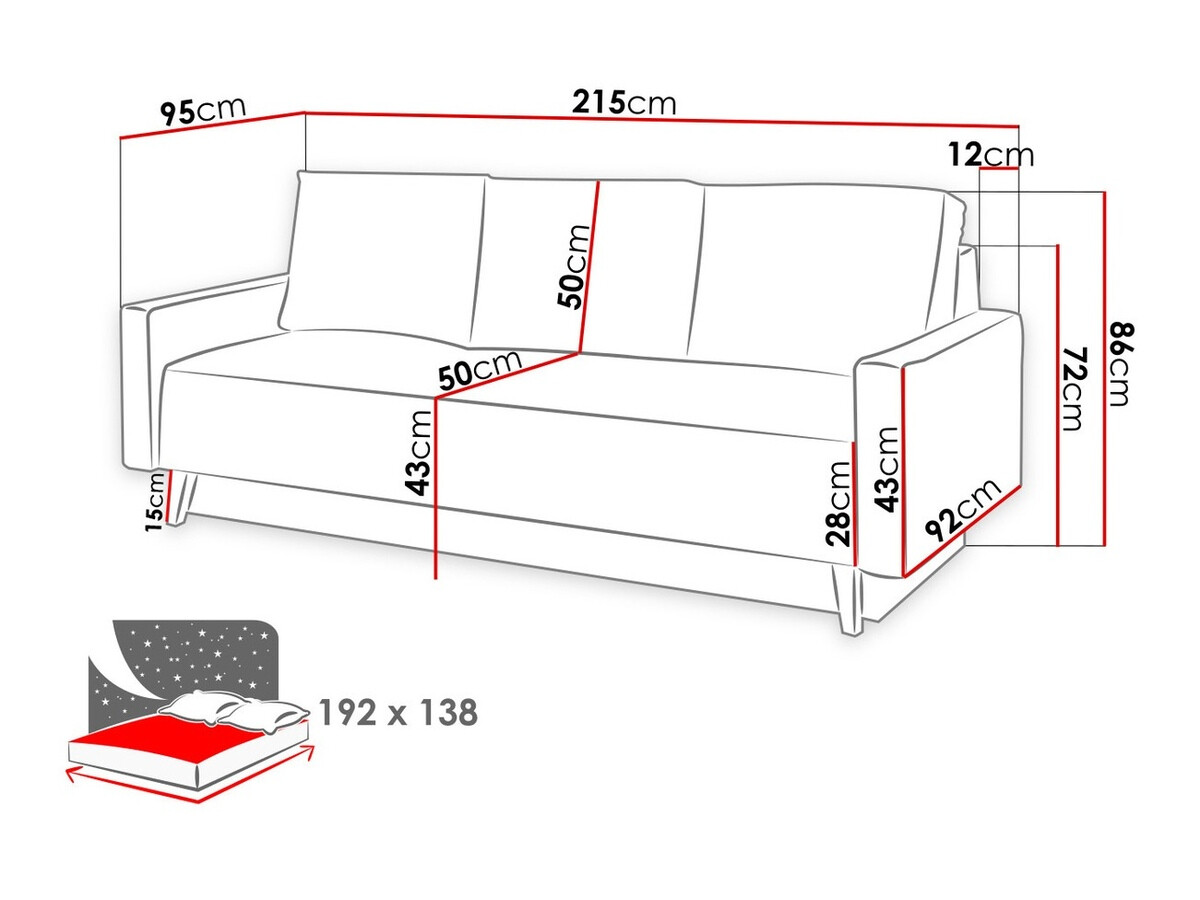 Raztegljiv kavč Etrmoru 135