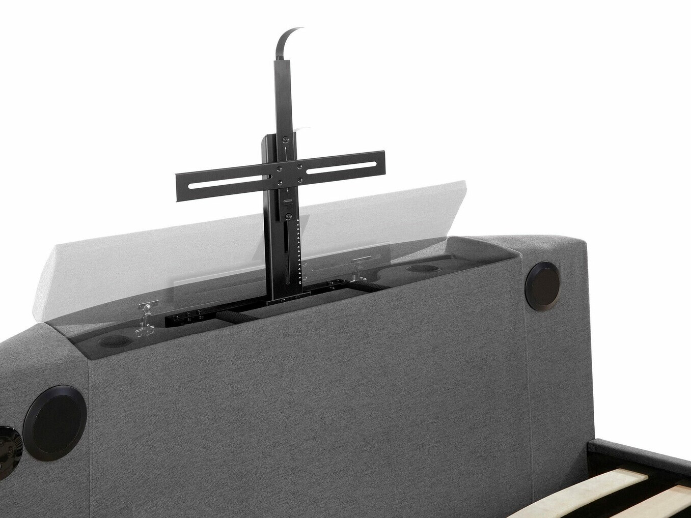 Postelja Denton 589 (Temno siva)