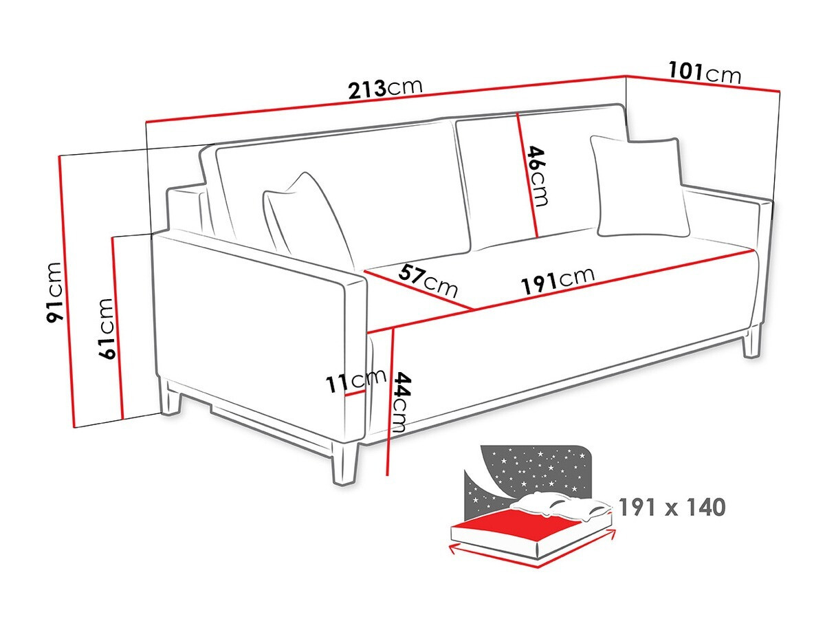 Raztegljiv kavč Kingsport 107 (Malmo 41 + Mura 0105-003-10)