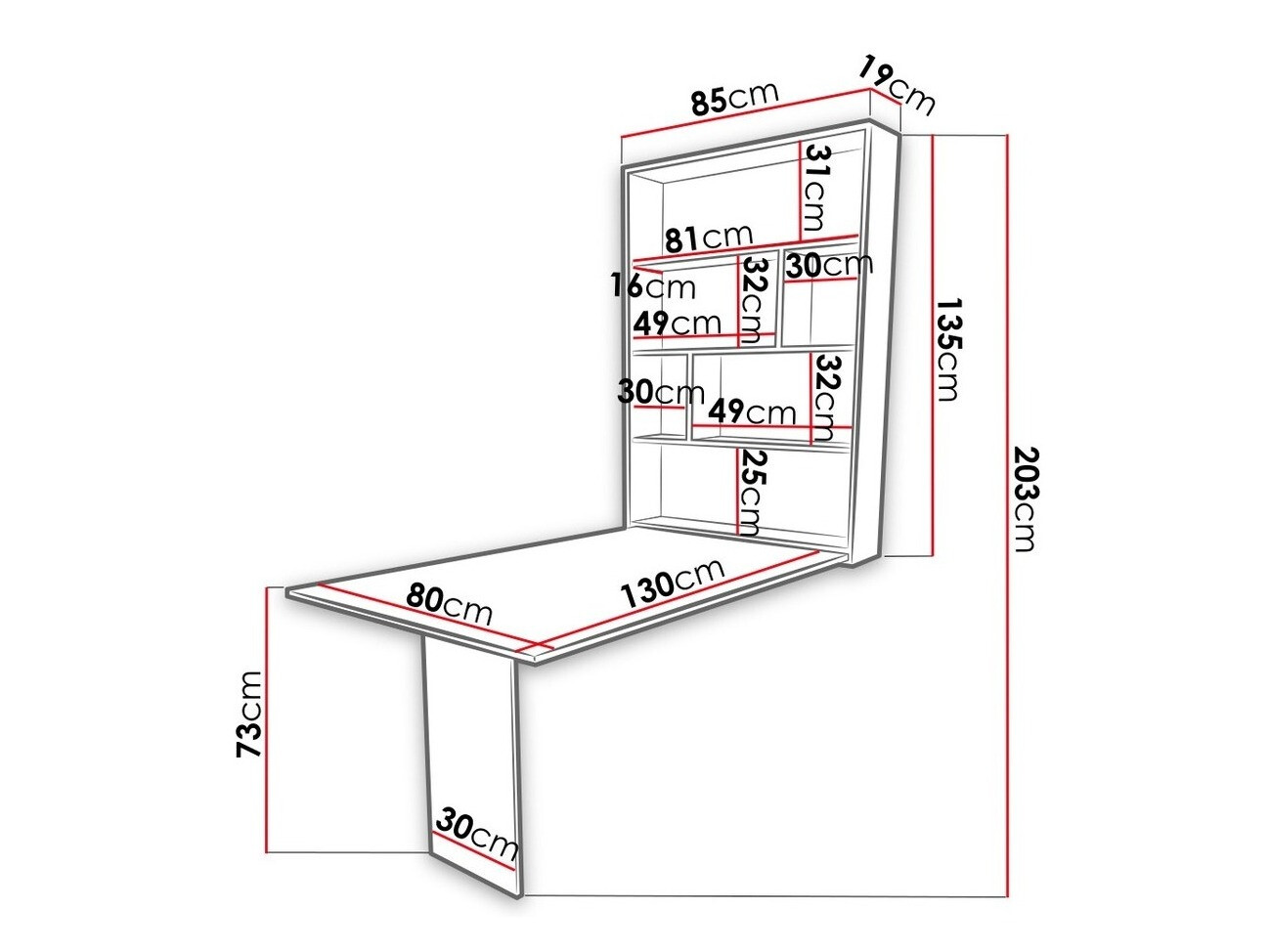Zložljiva miza Hartford 428 (Bela)