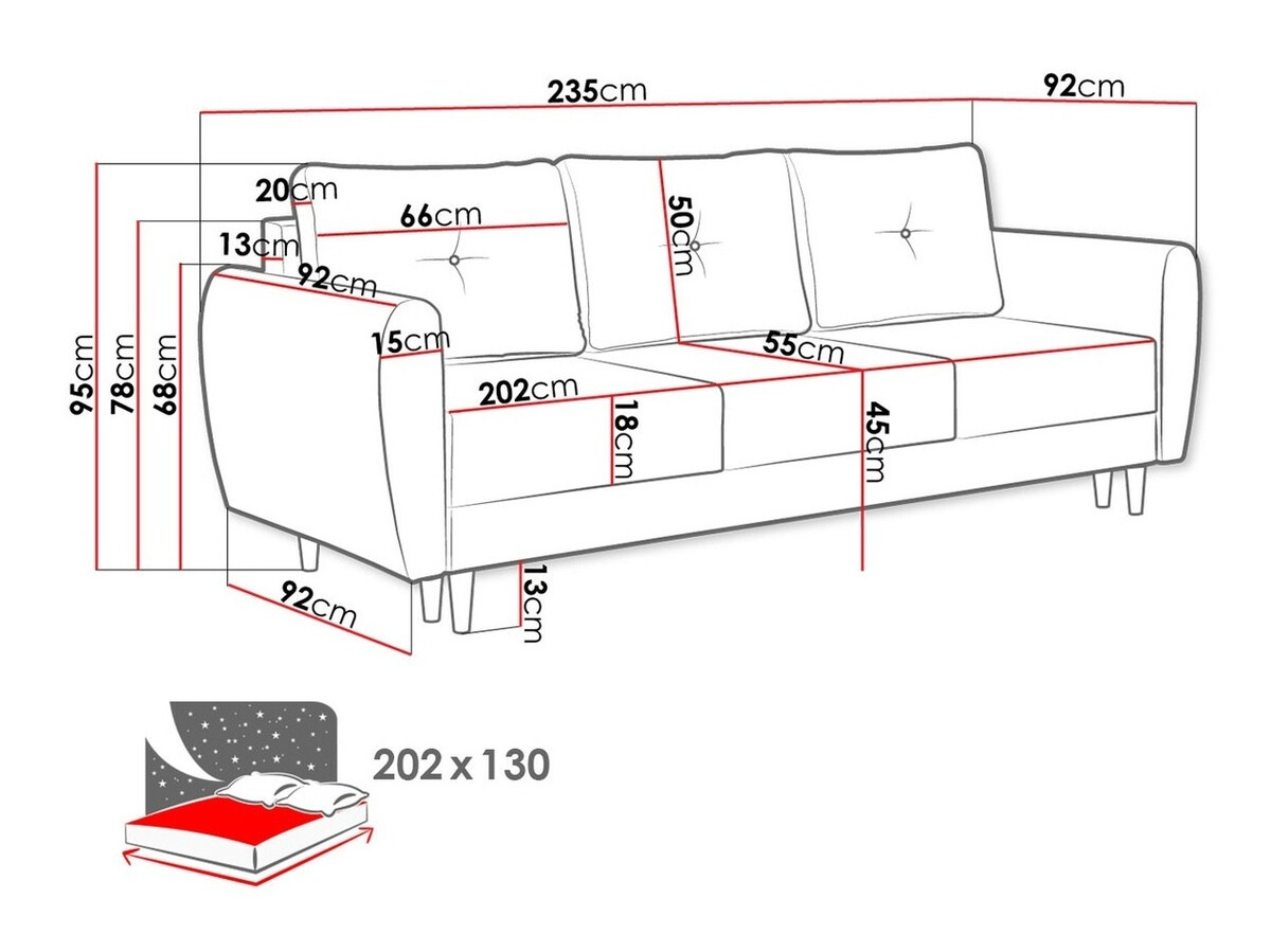 Raztegljiv kavč Muncie 102 (Lux 06)
