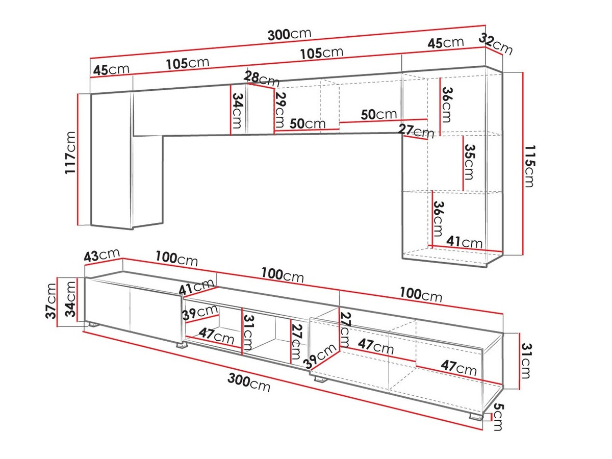 Komplet za dnevno sobo Tivdalu 143 (Črna + Sijaj črna + Artisan hrast)