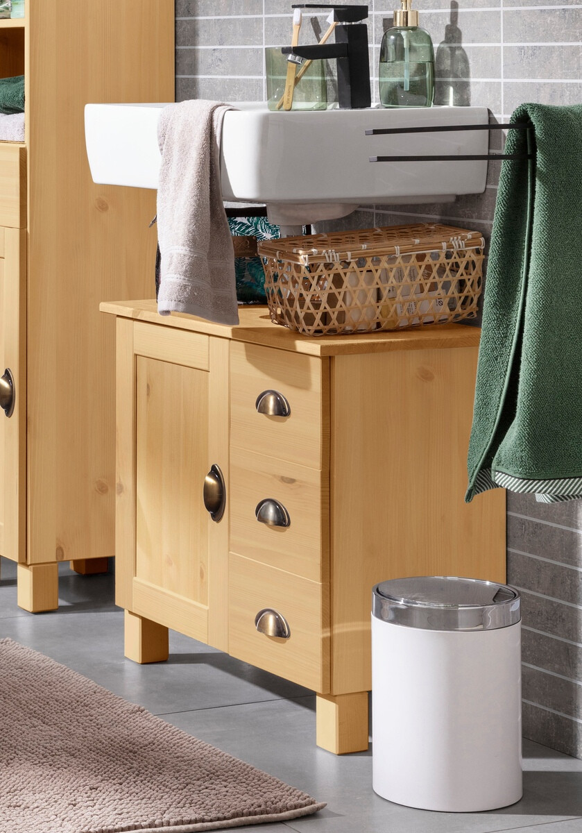 Prostostoječa kopalniška omarica za umivalnik Serelbu 101 (Bor)