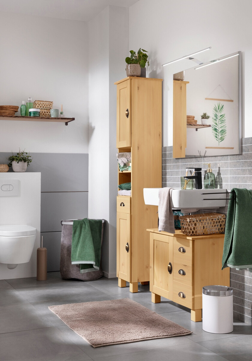 Prostostoječa kopalniška omarica za umivalnik Serelbu 101 (Bor)