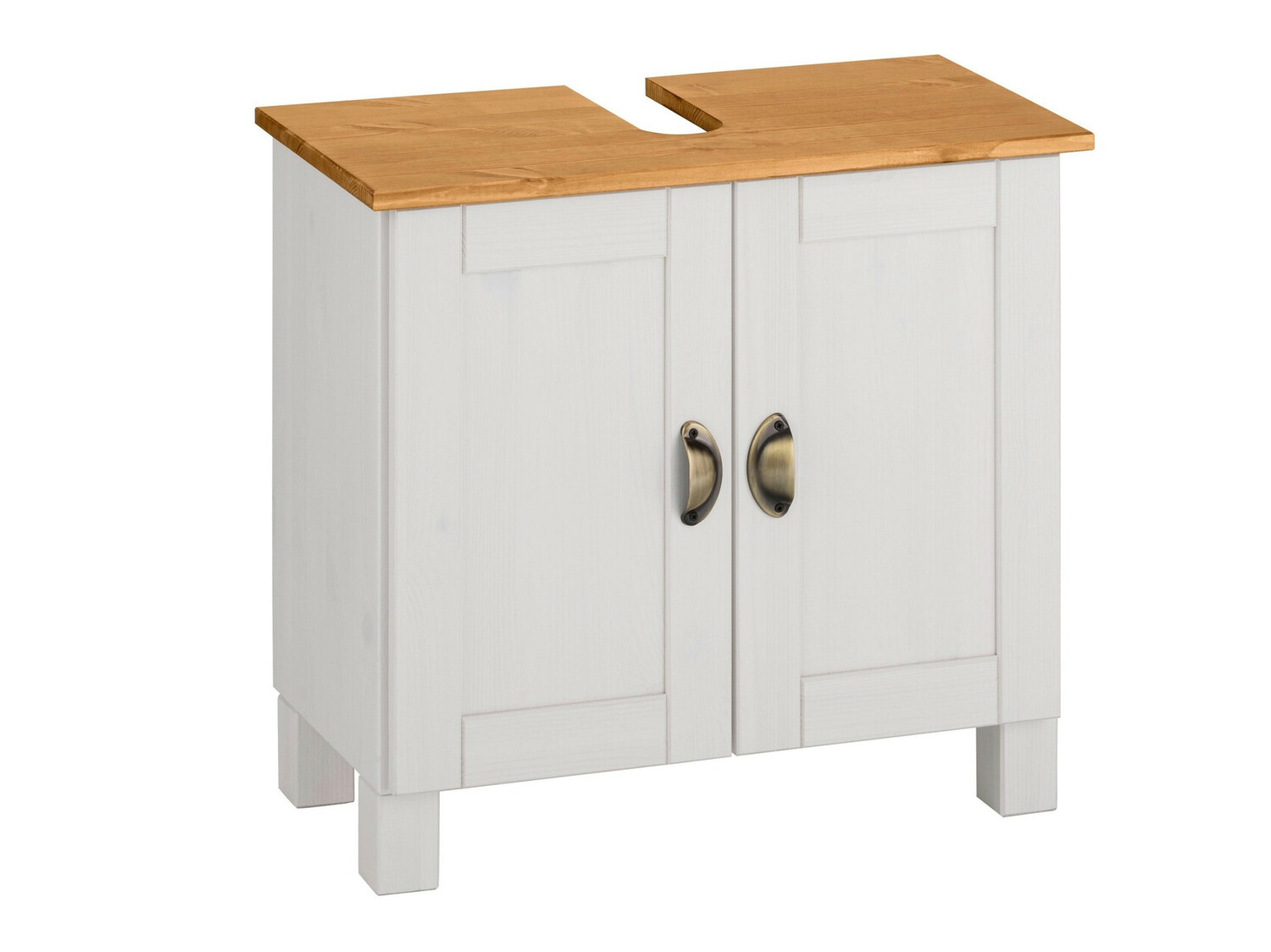 Prostostoječa kopalniška omarica za umivalnik Serelbu 103 (Bela + Svetlo rjava)