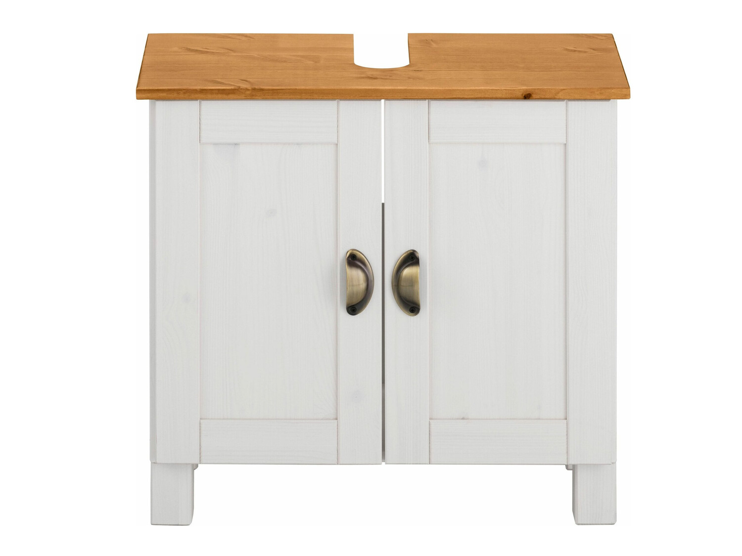 Prostostoječa kopalniška omarica za umivalnik Serelbu 103 (Bela + Svetlo rjava)