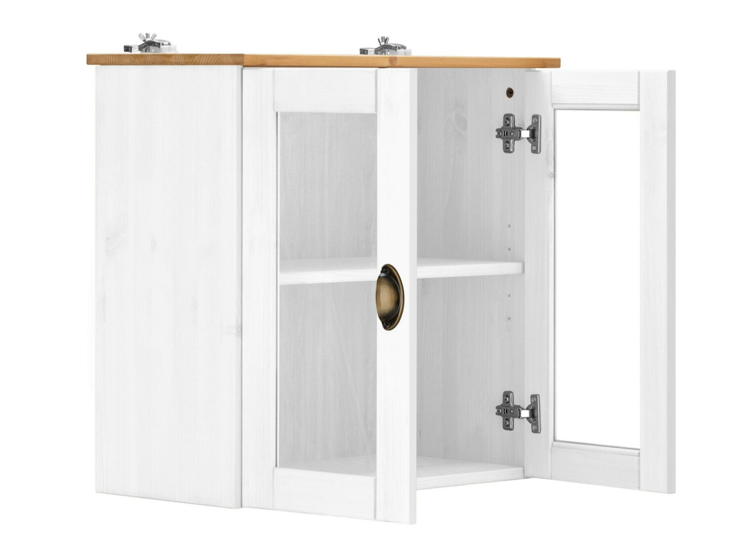 Stenska kopalniška omarica Serelbu 102 (Bela + Svetlo rjava)