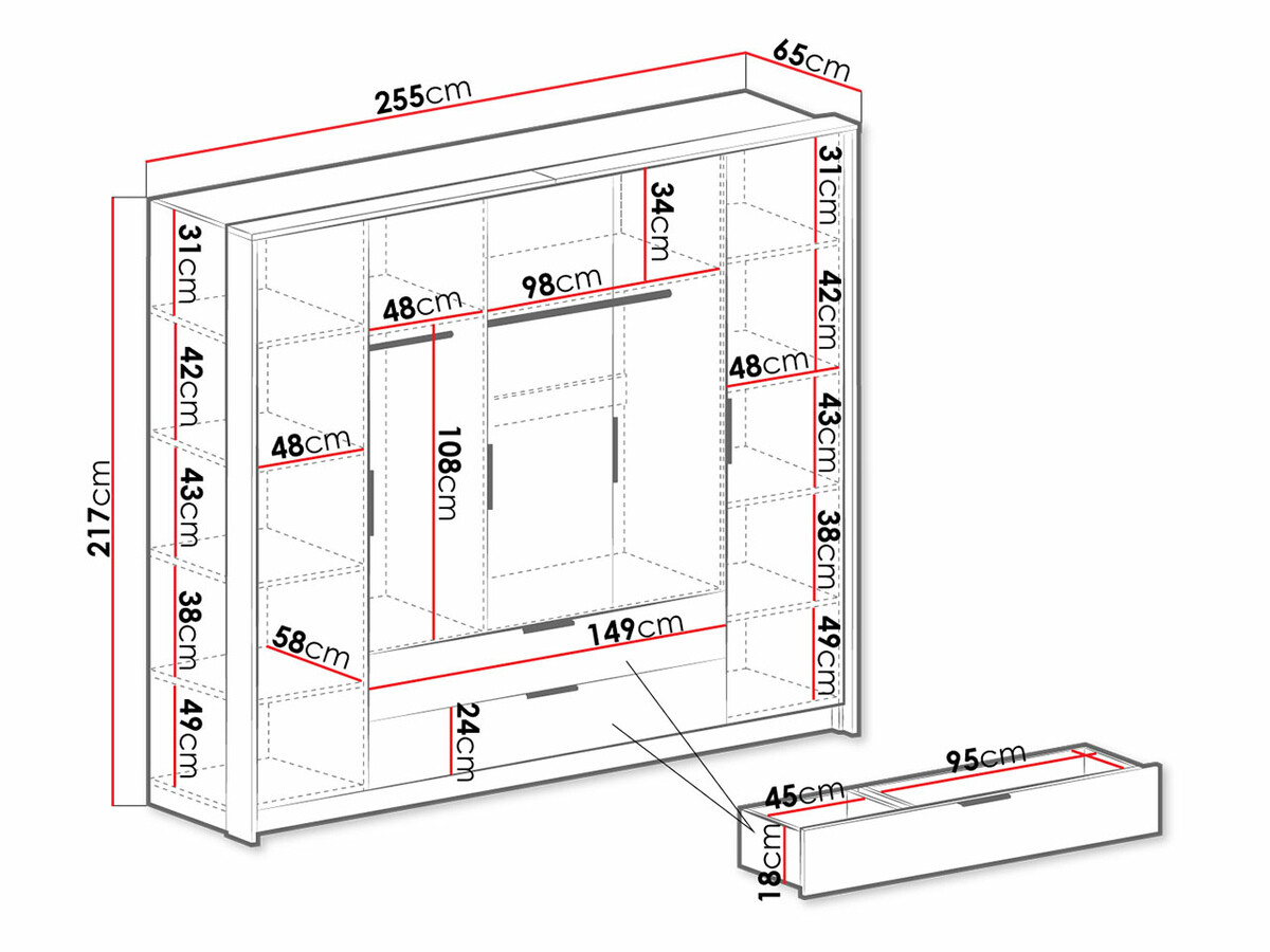 Garderobna omara Honolulu 147