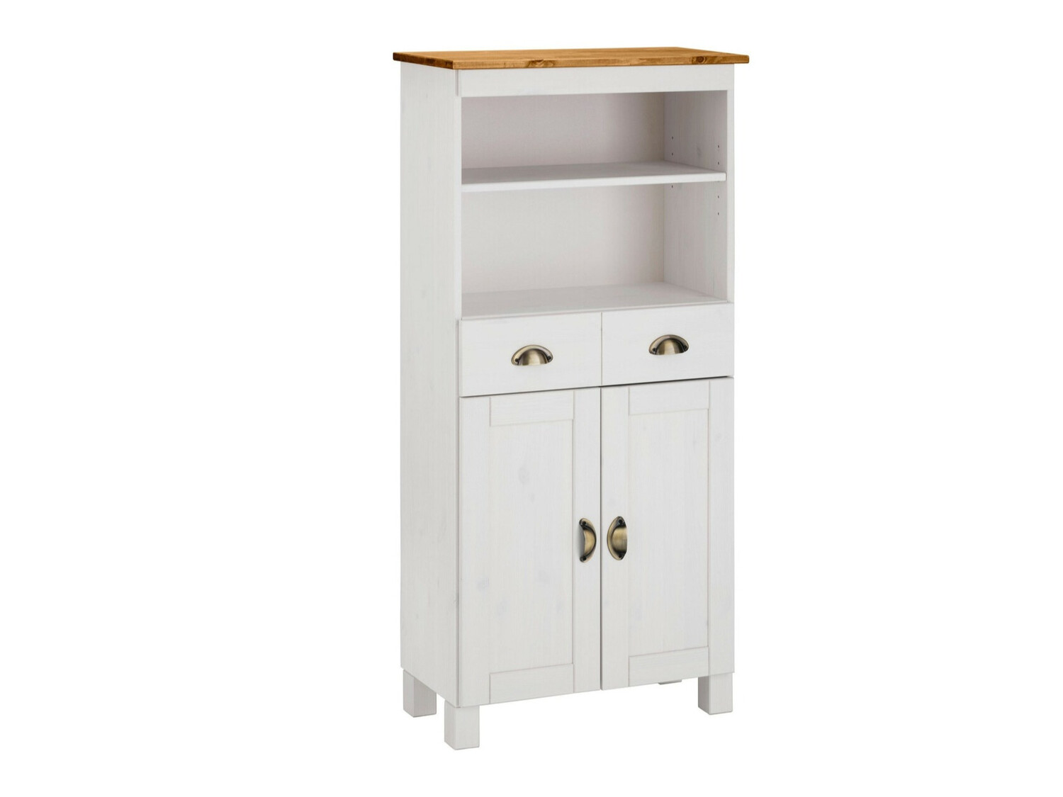 Prostostoječa Kopalniška omarica Serelbu 105 (Bela + Svetlo rjava)