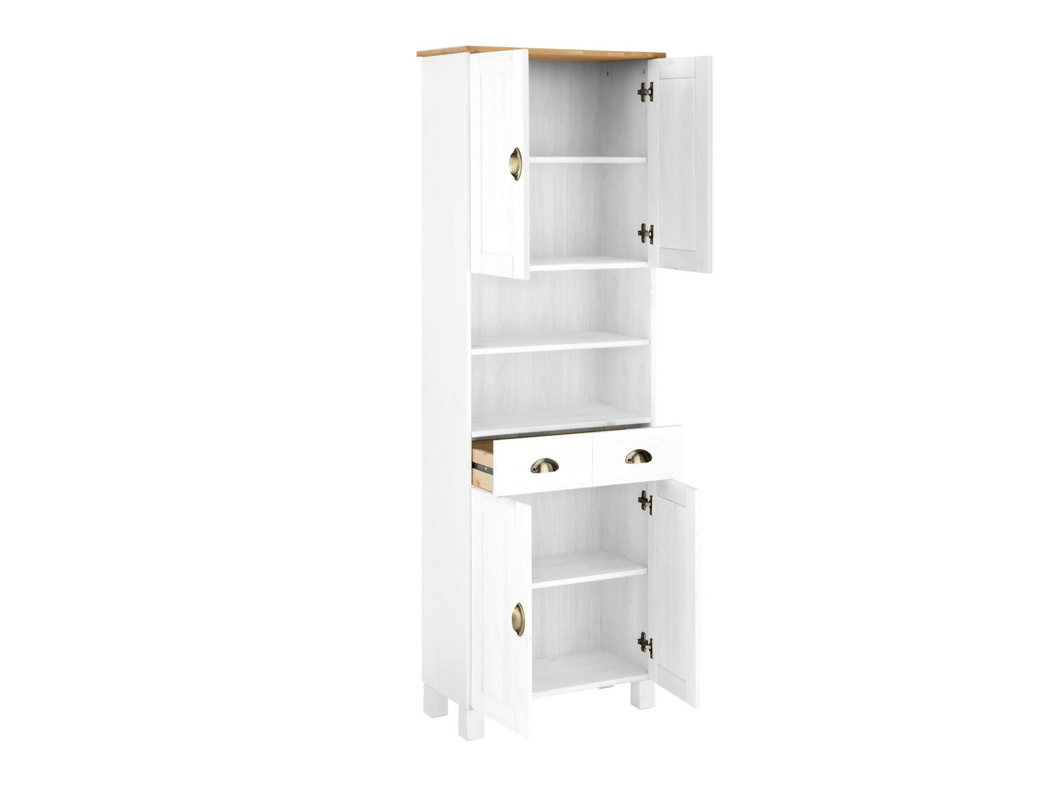 Prostostoječa Kopalniška omarica Serelbu 106 (Bela + Svetlo rjava)