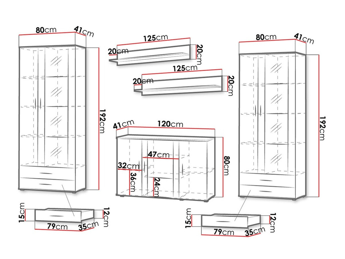 Komplet za dnevno sobo Tornola 111 (Hrast lefkas + Črna)