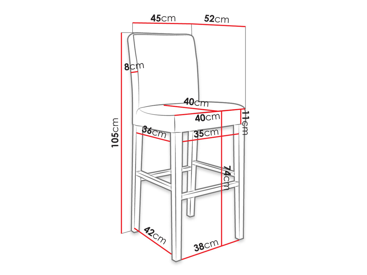 Barski stol Racine 103 (Rjava + Magic Velvet 2250)