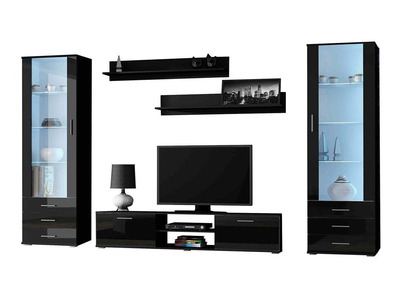 Dnevni prostor Tornola 109 (Črna + Sijaj črna)