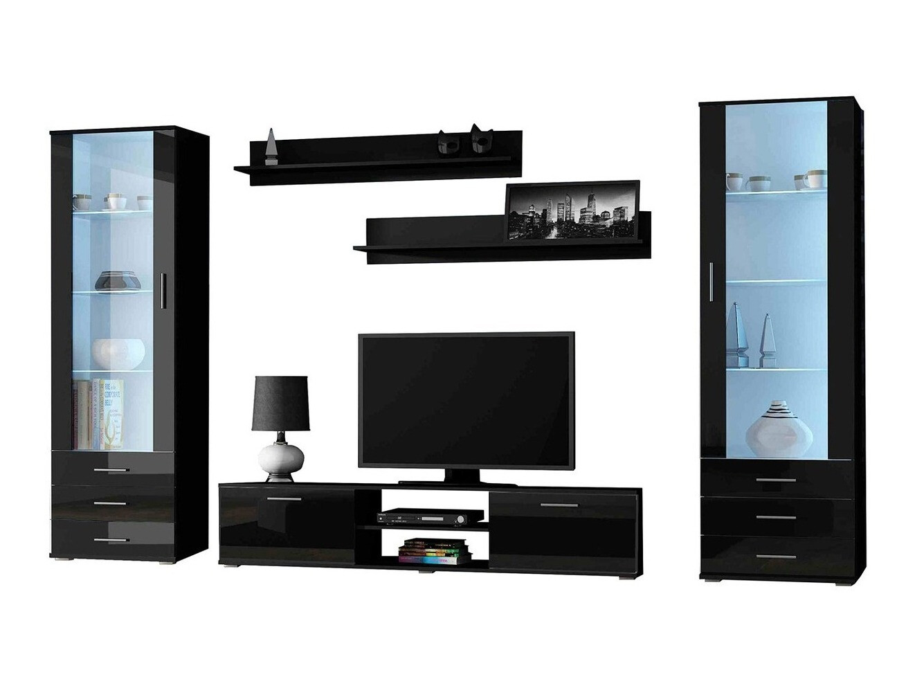 Dnevni prostor Tornola 109 (Črna + Sijaj črna)