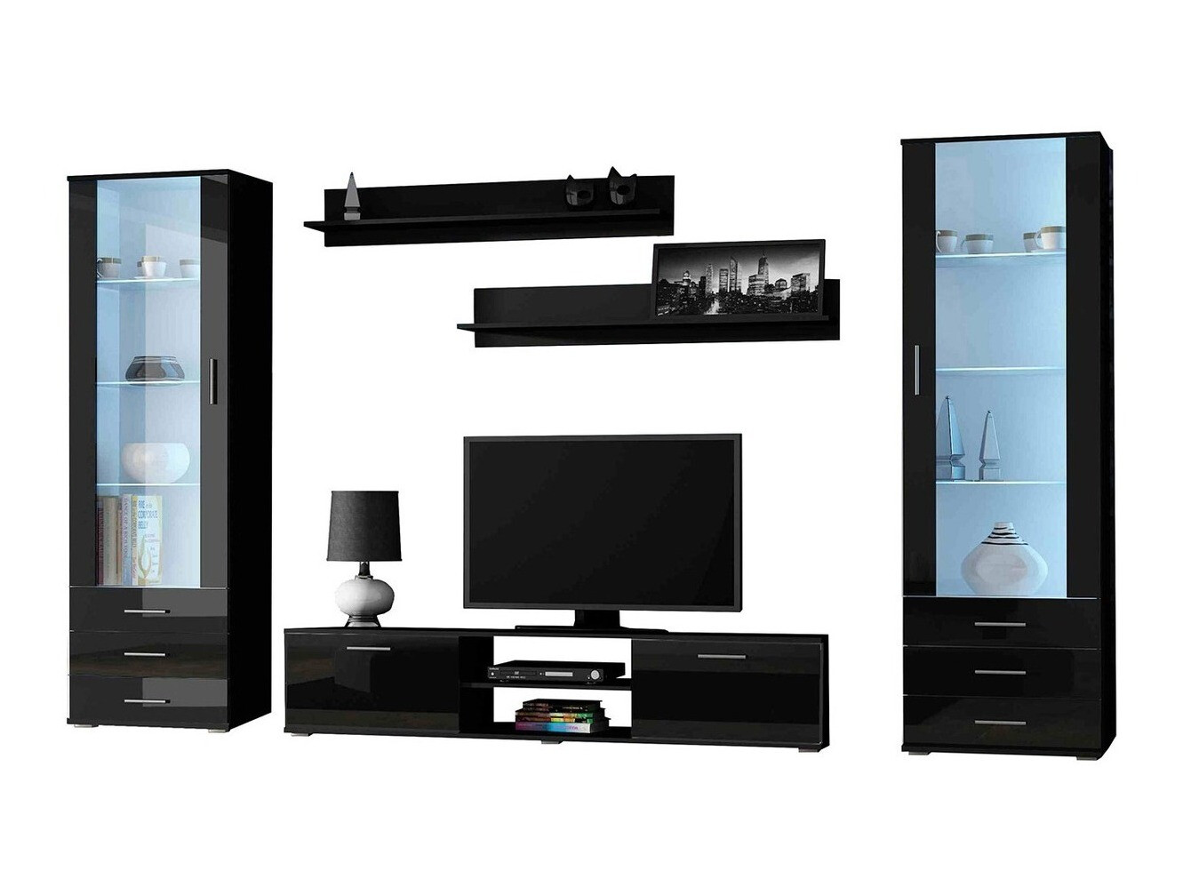 Dnevni prostor Tornola 109 (Črna + Sijaj črna)